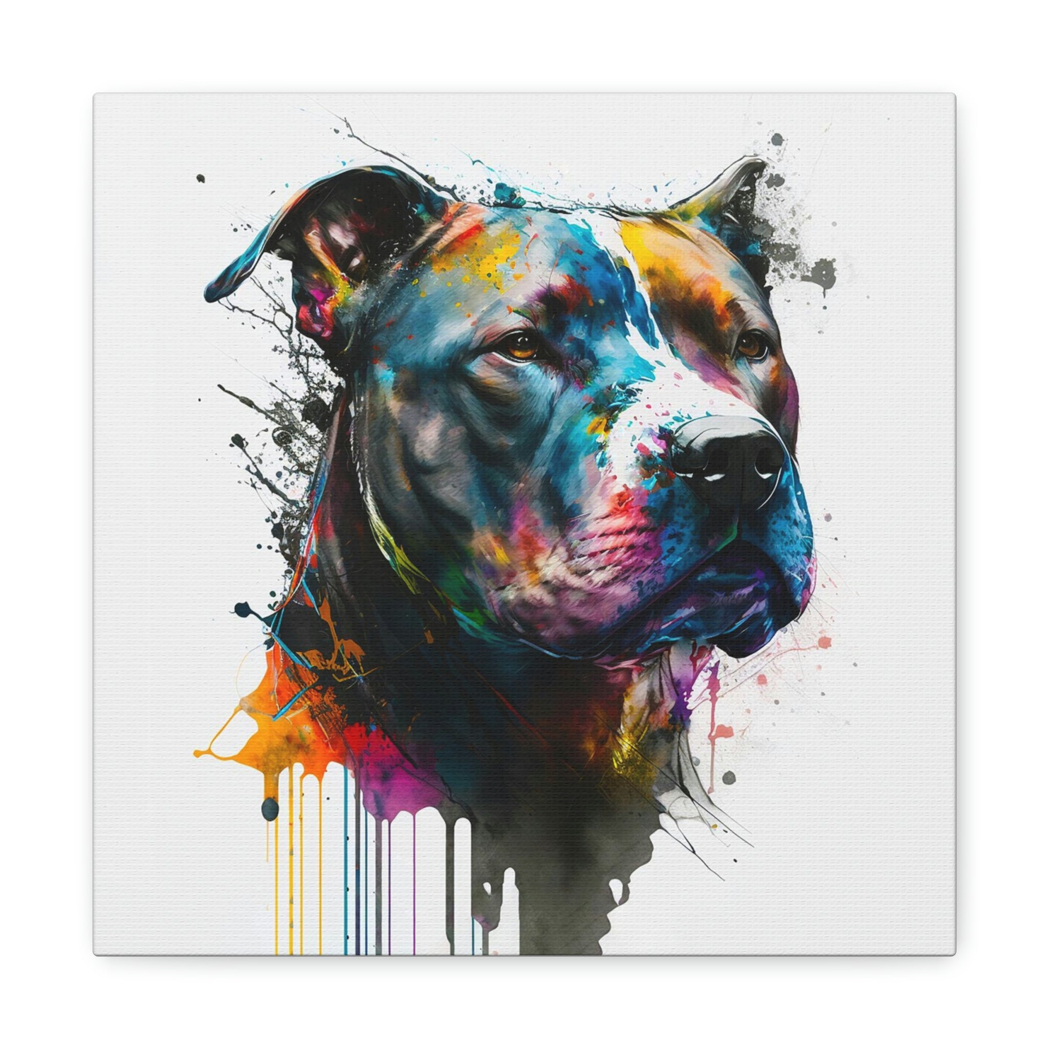 Pitbull Watercolour, Canvas Gallery Wrap
