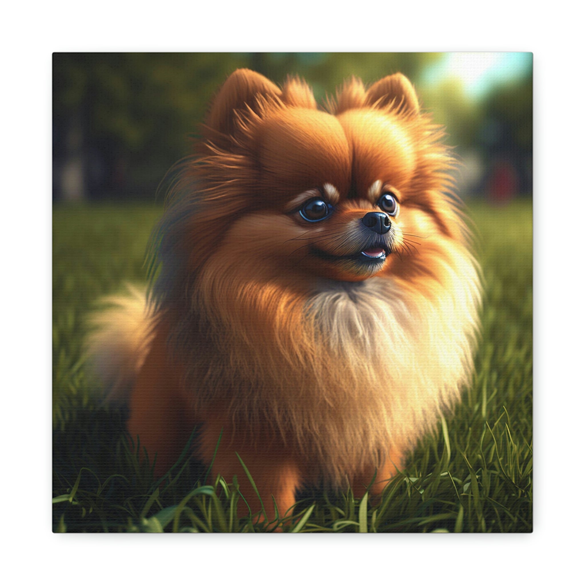 Pomeranian Lion Watercolour, Canvas Gallery Wrap