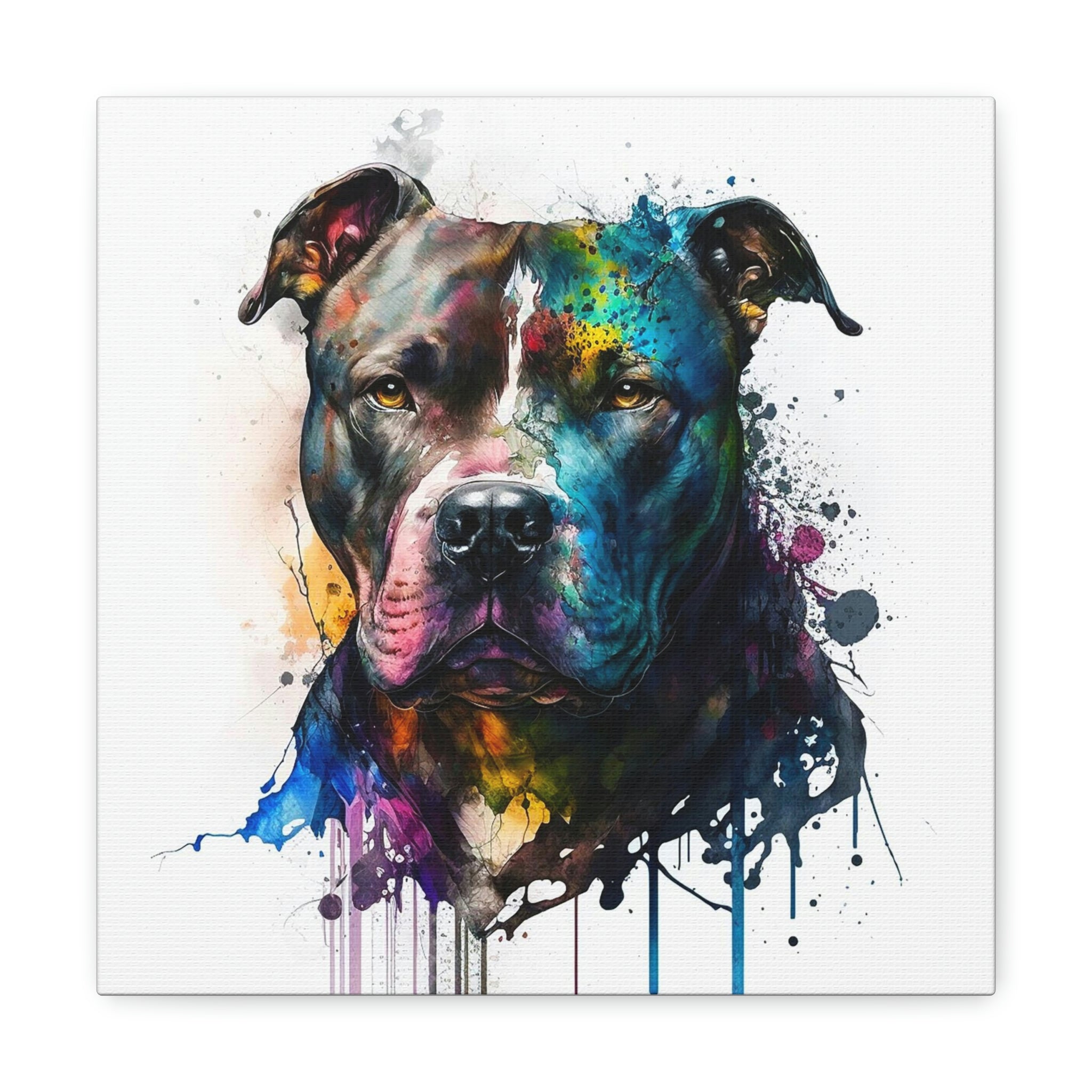 Pitbull Watercolour, Canvas Gallery Wrap