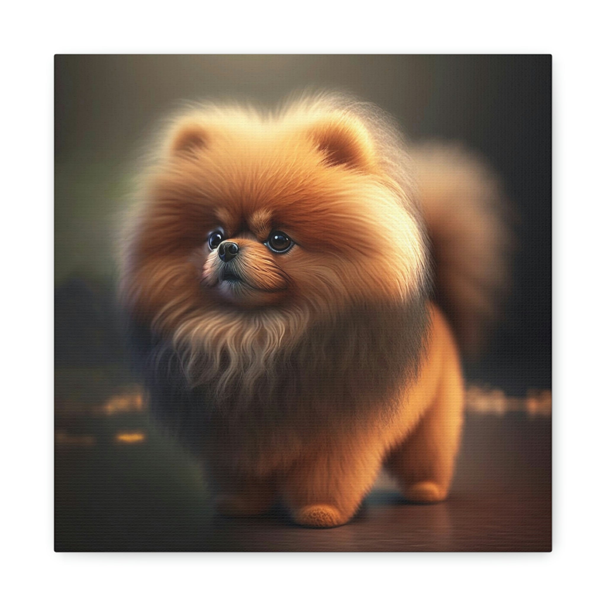 Pomeranian Lion Watercolour, Canvas Gallery Wrap